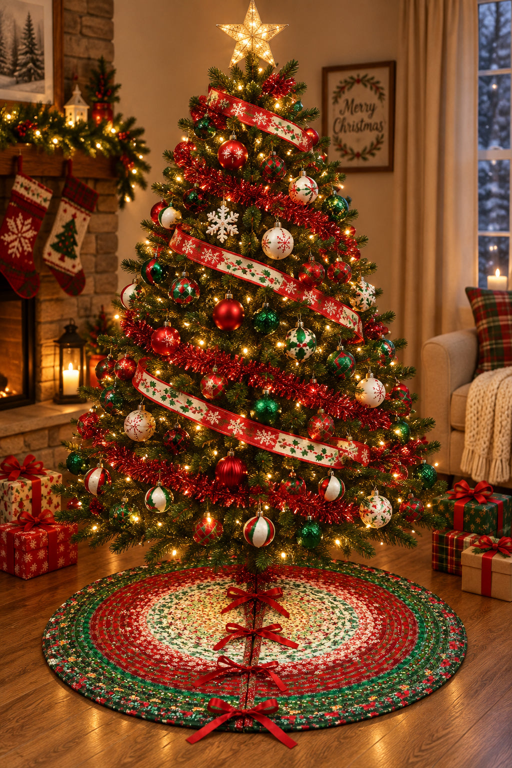 Made to Order Jelly Roll Christmas Tree Skirt